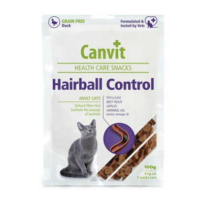 Λιχουδιές Canvit Hairball Snack Cat 100g
