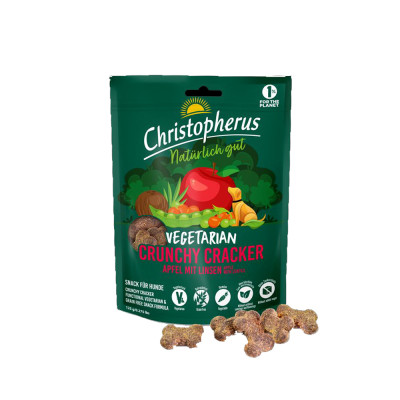 Λιχουδιές Christopherus Crunchy Cracker Vegetarian Apple with Lentils 125gr