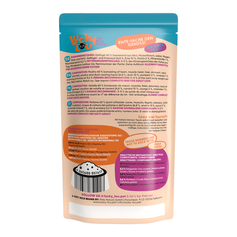 Lucky Lou LifeStage Adult Πουλερικά & Πάπια (με Κολοκύθα) 125gr
