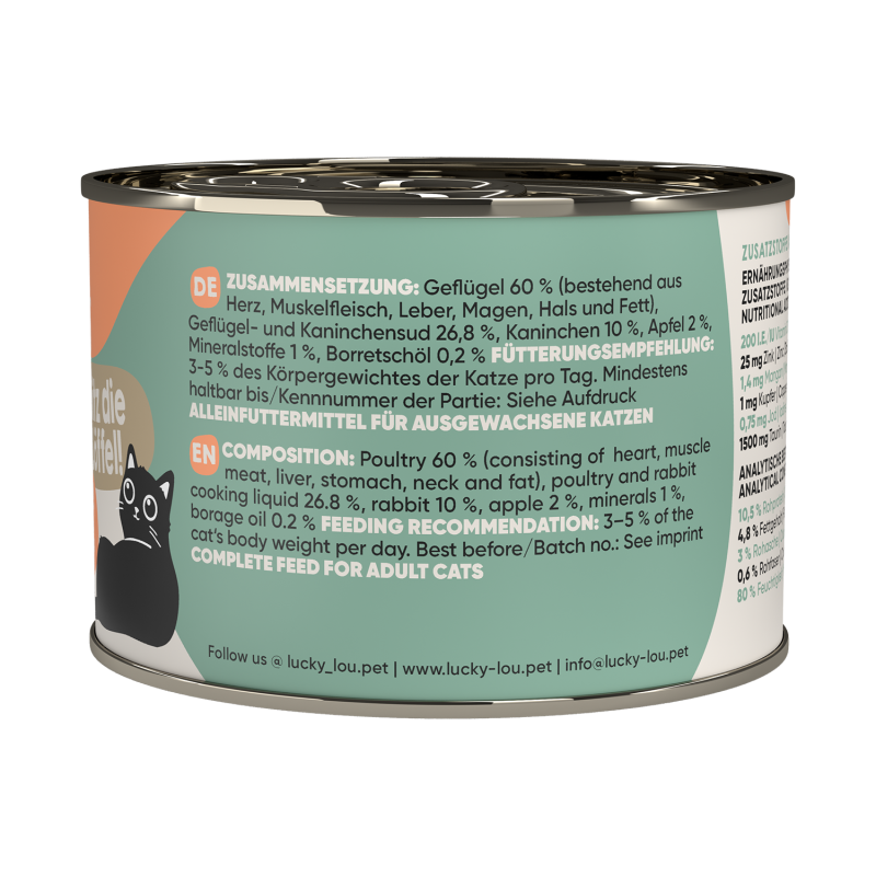 Lucky Lou LifeStage Adult Πουλερικά & Κουνέλι (με Μήλο) 200gr
