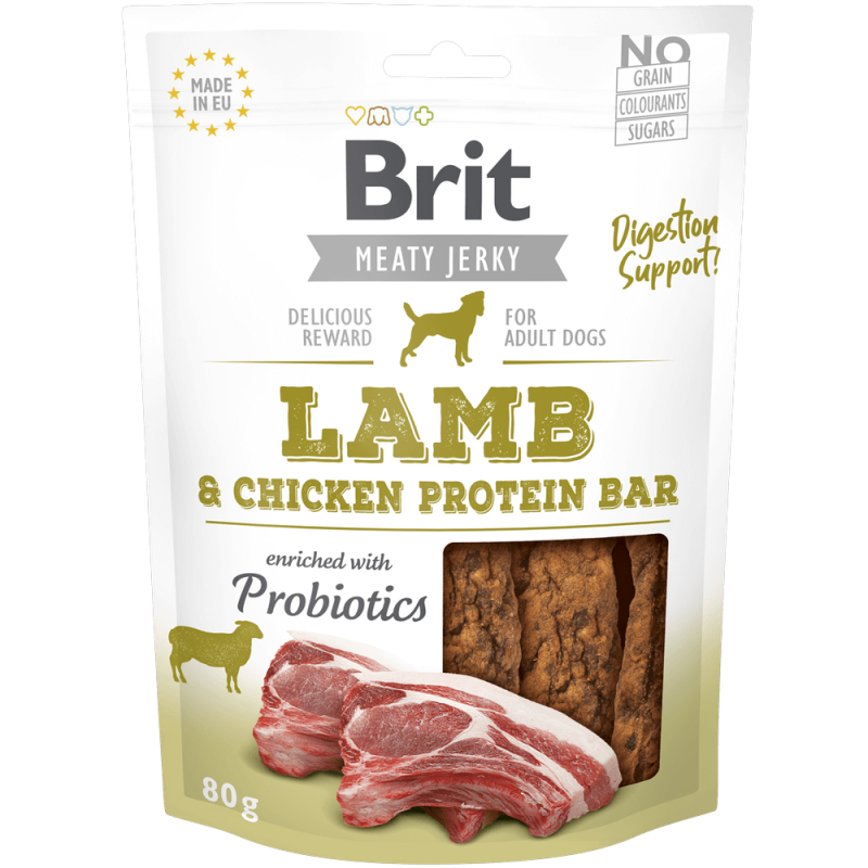 Brit Dog SN Jerky Lamb&Chicken Prot. Bar 80g
