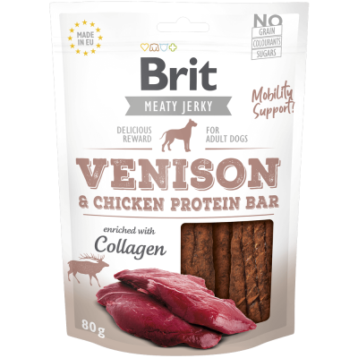 Brit Dog SN Jerky Venison&Chicken Prot. Bar 80g