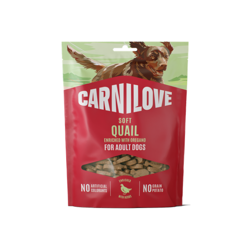 Carnilove® Soft Snack Quail enriched with Oregano for Adult Dogs 200gr