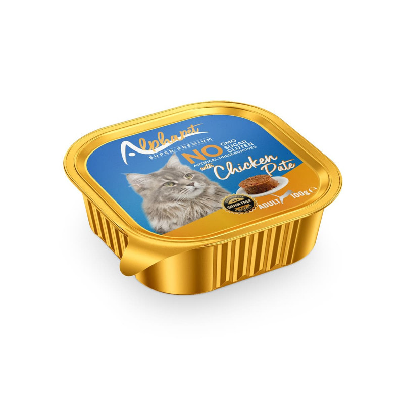 Alphapet Super Premium Πατέ 100gr για Ενήλικες Γάτες με Κοτόπουλο σε Τασάκι Alphapet Super Premium Πατέ 100gr για Ενήλικες Γάτες με Κοτόπουλο σε Τασάκι