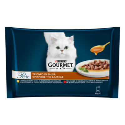 Purina Gourmet Perle Θρίαμβος Σάλτσας Βοδινό & Κοτόπουλο 4x85g Purina Gourmet Perle Θρίαμβος Σάλτσας Βοδινό & Κοτόπουλο 4x85g