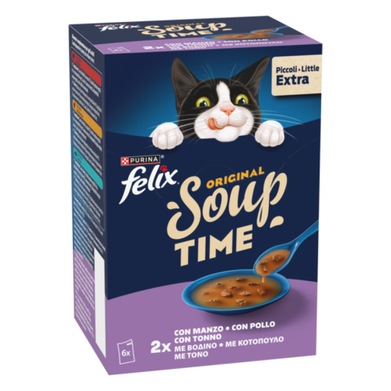 Felix Soup Βοδινό, Κοτόπουλο & Τόνος 6x48g Felix Soup Βοδινό, Κοτόπουλο & Τόνος 6x48g