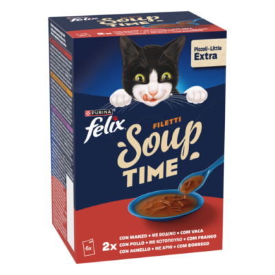 Felix Soup Fillet Βοδινό, Κοτόπουλο & Αρνί 6x48g