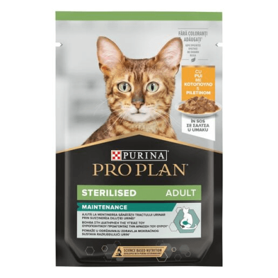 Purina Pro Plan Sterilised Κοτόπουλο σε Σάλτσα 85g