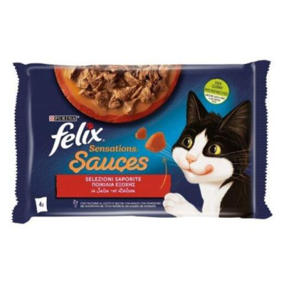 Felix Sensations Sauces Γαλοπούλα γεύση Μπέικον 4x85g