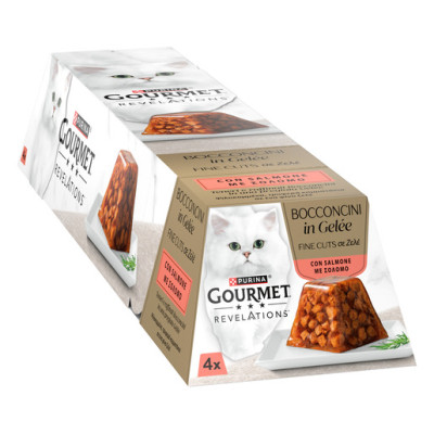 Purina Gourmet Revelations Fine Cuts Σολομός σε Ζελέ 4x57g